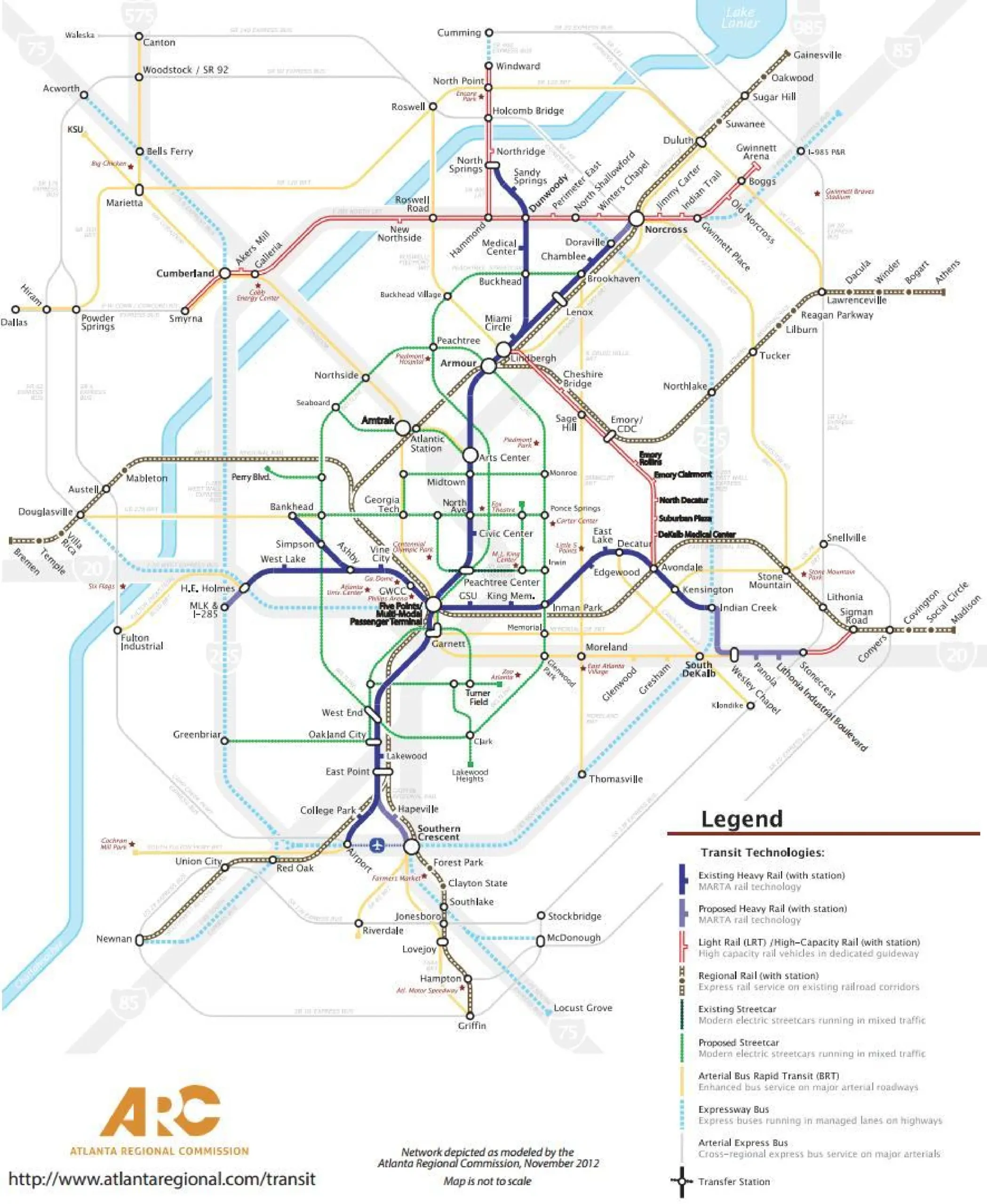 Atlanta train map